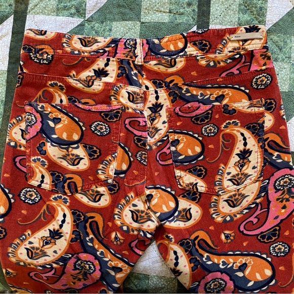 Pilcro And The Letterpress Anthropologie‎ Paisley Corduroy Pants Serif Size 30 - Picture 8 of 13